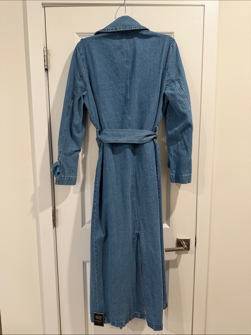 JLUXLABEL Light Blue Denim Wrap Midi Skirt/ trench coat and corset Size small - Picture 11 of 11